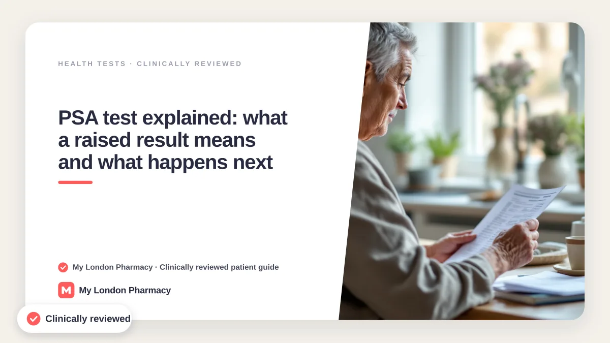 PSA test explained: what a raised result means and what happens next, My London Pharmacy