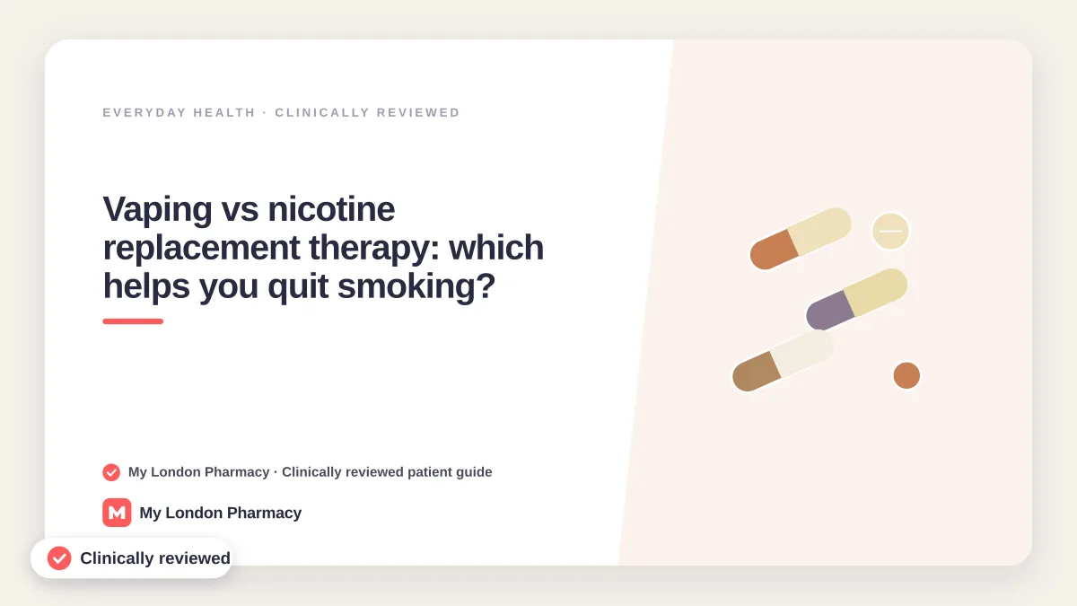 Vaping vs nicotine replacement therapy: which helps you quit smoking?, My London Pharmacy
